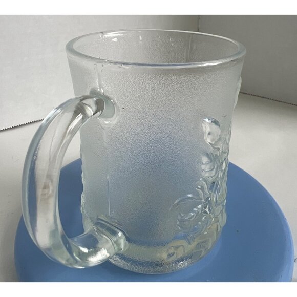 Vtg Pasari Livia Rose Indonesia Frosted Glass Coffee Tea Cup Mug 8 Oz GB-1199 - Picture 3 of 7